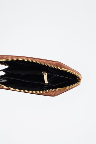 Cartera de piel Mini Wally - Camel