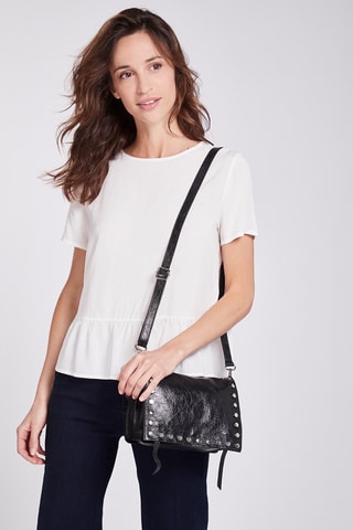 Bandolera de piel Iris - Negro