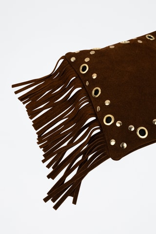 Bandolera de piel Velvet  - Marrón