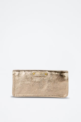 Cartera de piel de cordero Nina - Dorado