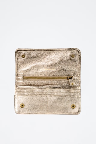Cartera de piel de cordero Nina - Dorado