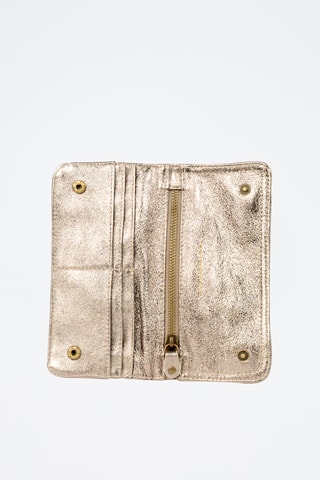 Cartera de piel de cordero Nina - Dorado