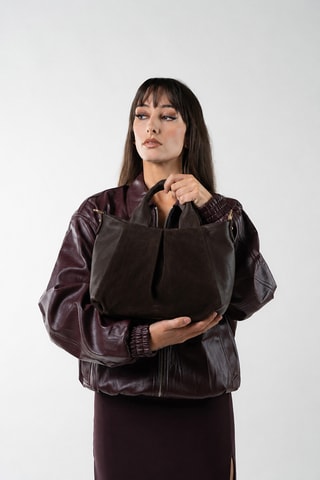 Sac à main en cuir Jeti - Marron