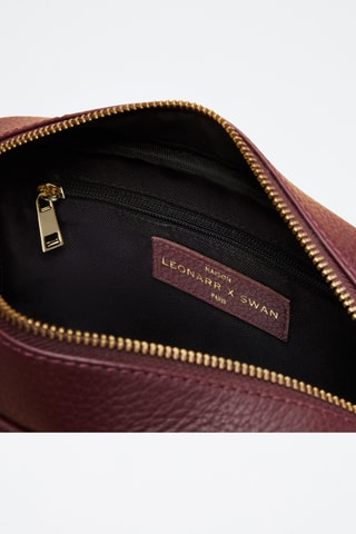Borsa a tracolla in pelle granulata Aude - Rosso