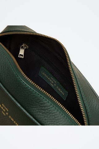 Borsa a tracolla in pelle granulata Aude - Verde