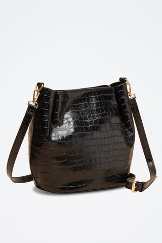 Borsa a secchiello in pelle Juliette - Nero