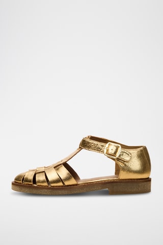 Sandali con tacco in pelle Faustine - Dorato