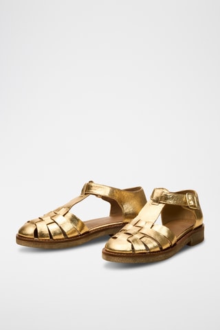 Sandali con tacco in pelle Faustine - Dorato