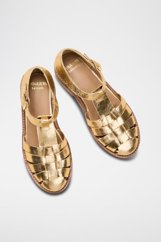 Sandali con tacco in pelle Faustine - Dorato