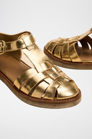Sandali con tacco in pelle Faustine - Dorato