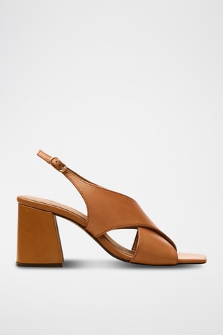 Sandali con tacco in pelle Arielle - Verde