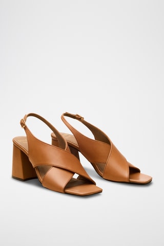 Sandali con tacco in pelle Arielle - Verde