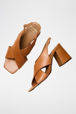 Sandali con tacco in pelle Arielle - Verde