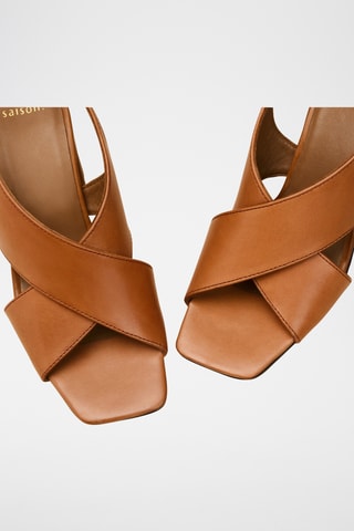 Sandali con tacco in pelle Arielle - Verde