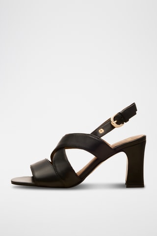 Sandali con tacco in pelle Joséphine - Nero