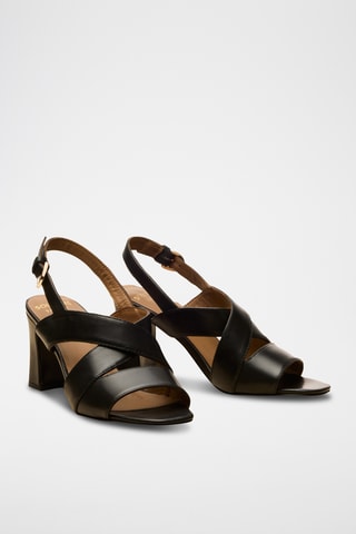 Sandali con tacco in pelle Joséphine - Nero