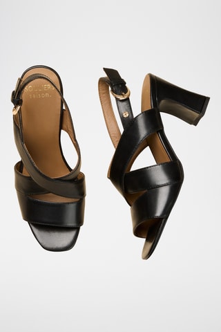 Sandali con tacco in pelle Joséphine - Nero
