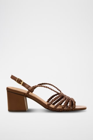Sandali con zeppa in pelle Aurore - Marrone