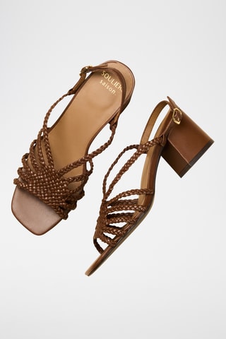 Sandali con zeppa in pelle Aurore - Marrone