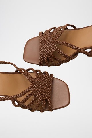 Sandali con zeppa in pelle Aurore - Marrone
