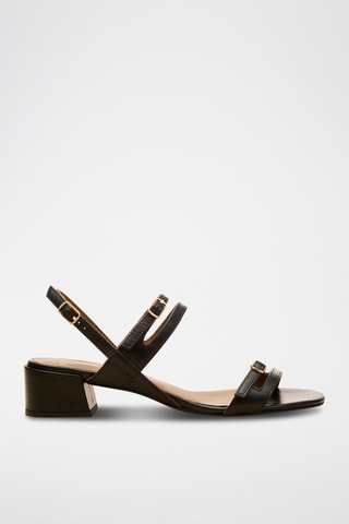 Sandali con tacco in pelle Violaine - Nero