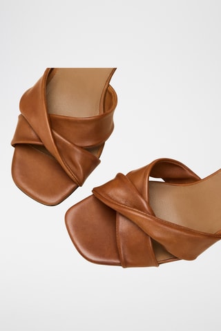 Sandali con tacco in pelle Cathel - Verde
