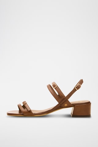 Sandali con tacco in pelle Violaine - Marrone