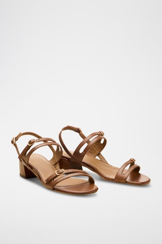 Sandali con tacco in pelle Violaine - Marrone
