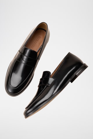 Mocassini con tacco in pelle Guillemette - Nero