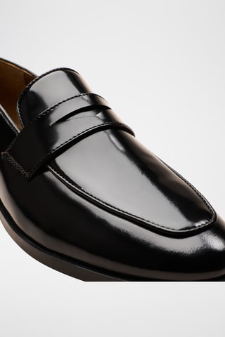Mocassini con tacco in pelle Guillemette - Nero