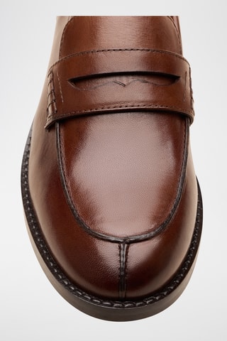 Mocassini con tacco in pelle Gita - Marrone