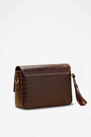 Borsa a tracolla in pelle Bianca - Marrone