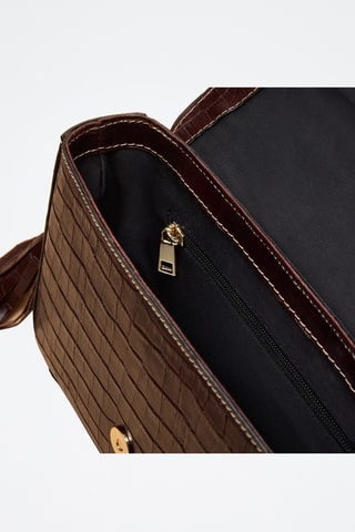 Borsa a tracolla in pelle Bianca - Marrone