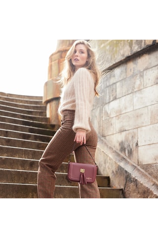 Borsa a tracolla in pelle Berthe - Bordeaux