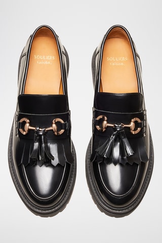 Mocassini platform in pelle Fiona - Nero