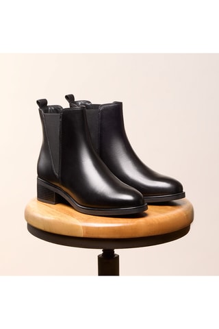 Stivaletti Beatles in pelle Gloria - Nero
