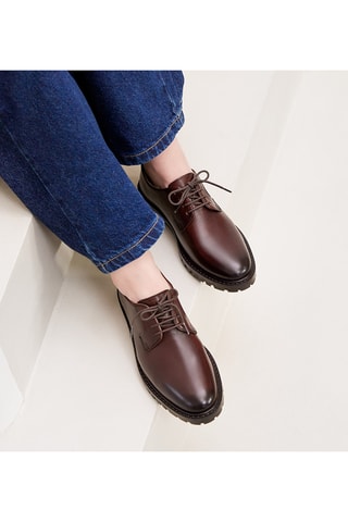 Stringate in pelle Rita - Marrone
