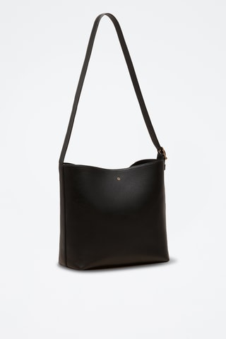 Borsa a secchiello in pelle Diane - Nero