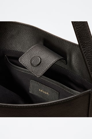 Borsa a secchiello in pelle Diane - Nero
