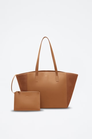 Shopping bag in pelle Lison - Marrone