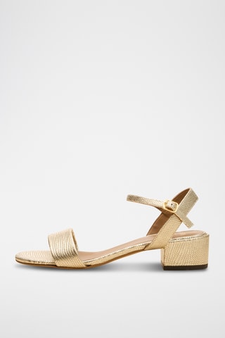 Sandali con tacco in pelle Isabelle - Dorato