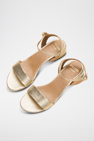 Sandali con tacco in pelle Isabelle - Dorato