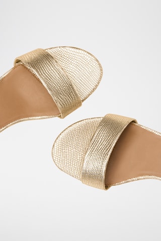 Sandali con tacco in pelle Isabelle - Dorato