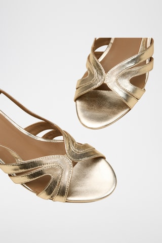 Sandali con tacco in pelle Madeleine - Dorato