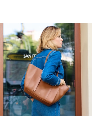 Shopping bag in pelle Magda - Marrone