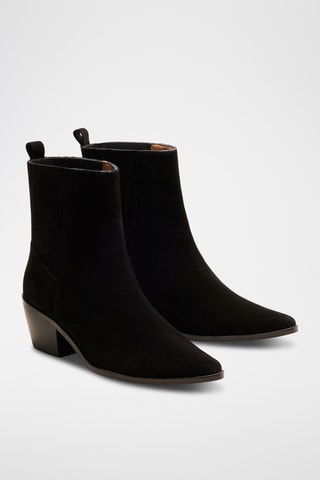 Stivaletti in pelle scamosciata Lucile - Nero