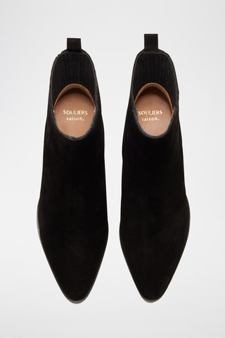 Stivaletti in pelle scamosciata Lucile - Nero