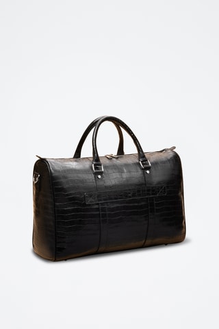 Borsone in pelle - 46 cm - Nero