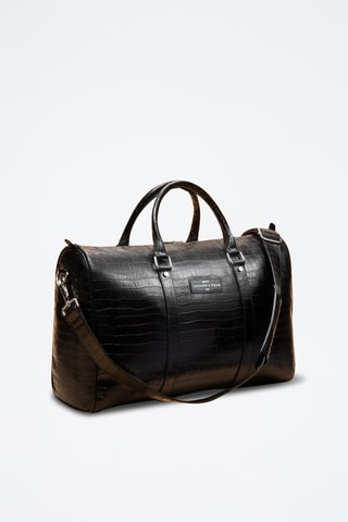 Borsone in pelle - 46 cm - Nero