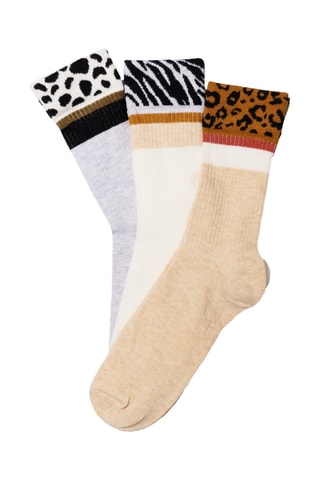 3 paia di calze - Beige, marrone e grigio